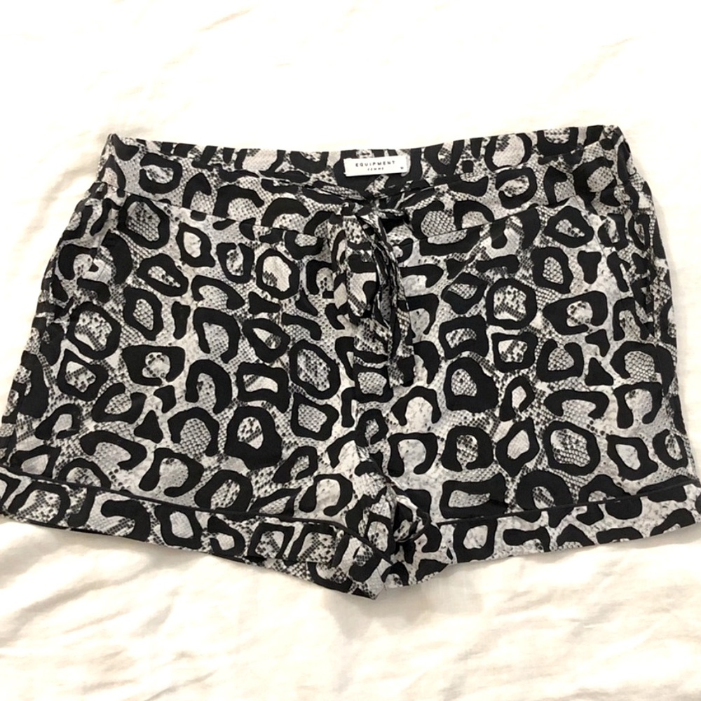 Equipment Cheetah/ Snakeskin Silk Shorts